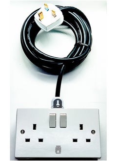 Buy Hassan Double Socket Extension Cord 13A With Wall Attachment in UAE