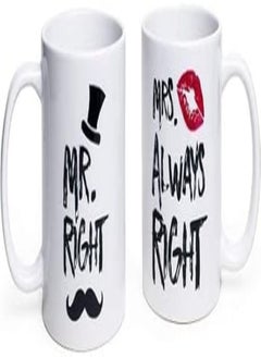 اشتري Cashmeera Printd Mug - Couples Set Of 2 Mugs -Ceramic Coffee Cup Wecanprint_12283 في مصر