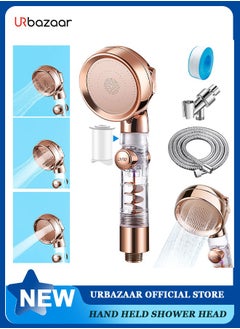 Buy High Pressure Shower Head with Handheld, Turbo Shower Head with Filter, Detachable Water Saving Showerheads with On Off Switch, 3 Spray Modes Hydro Jet Shower Head with Hose & Bracket in UAE