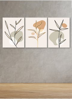 Buy Decorative Wall Art Painting with an abstract design, 3 pieces, size 120x60 cm in Saudi Arabia