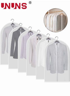 اشتري 6PCS Large Clear Garment Bags Clothes Cover with Zipper for Hanging Clothes, Plastic Dustproof Suit Bag for Wardrobe Storage and Travel 60*100CM في الامارات