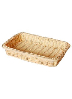 اشتري Sunnex Heavy Duty Rectangular Polypropylene Rattan Basket C04027, 30 X 20 X 5 Cm, Beige في الامارات