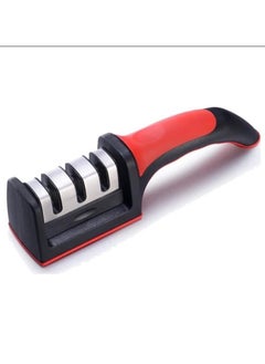 Buy 4-in-1 Manual Knife Sharpener for Sharpening and Polishing Kitchen Knives and Scissors, Professional Handheld Blade Sharpener with Adjustable Base, Non-Electric, No Water Needed, Rubber Base for Stability and Safety in Egypt