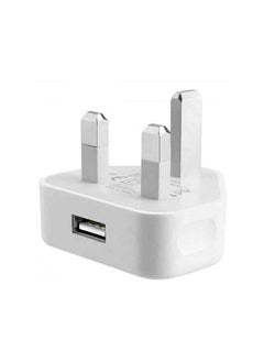 اشتري UK Plug 3-Pin adapter charger USB Ports [White] في الامارات