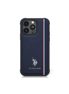 اشتري U.S. Polo. Leather Case With DH Tricolor Line For iPhone 15 Pro Max (Navy) في الامارات