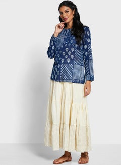 Buy Printed Crinkled Long Skirt in Saudi Arabia