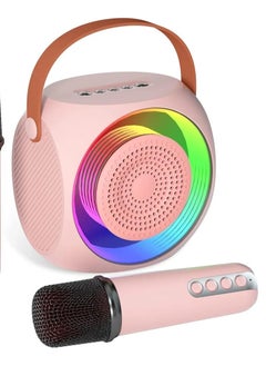 اشتري Karaoke Machine For Kids Portable Bluetooth Karaoke Speaker With Wireless Microphone And Colorful LED Lights For Kids And Adults Toys Gifts For Girls And Boys Family Home Parties Pink في السعودية