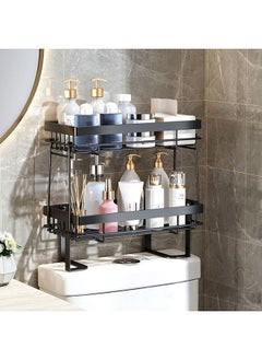 Buy Bathroom Over The Toilet Storage Shelf 2-Tier Upgrade Bathroom Organizer Over Toilet Rack Above Toilet Shelf with Non-Trace Adhesive No Drilling Toilet Organizer Toilet Paper Holder in Saudi Arabia