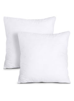 Buy White Square Pillows,Pillow Insert 2Pcs Cushions Set,Anti-allergy Brushed Microfiber Lining Down Alternative Filling Square Cushions 50*50cm in UAE