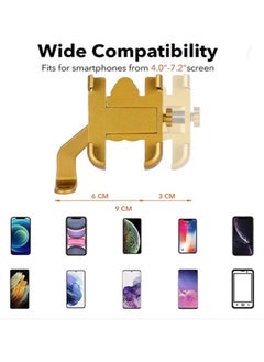 Buy Mobile phone holder on the mirror screw for motorcycles and motorcycles before rotating, suitable for all phones - golden color in Egypt