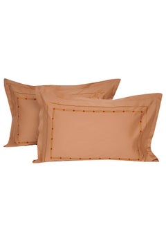 اشتري Luxurious Embroidered 400 Thread Count 100 Percent Cotton Pillow Case Set of 2 في السعودية