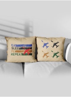 Buy Hawk Eat Sleep Fly Repeat Design Pillow in UAE