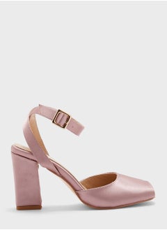 Buy Peep-toe Satin Ankle Strap Pump in Saudi Arabia