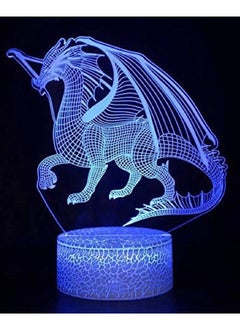 اشتري Beautiful scifi Dinosaur Base neon Light 3D Vision Light Multicolor Acrylic Multicolor Night Light USB  LED Light Home Decoration Gift في الامارات