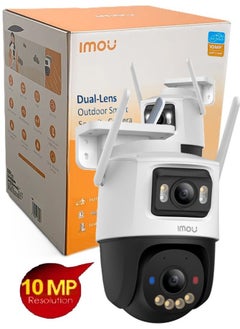 Buy Cruiser Dual Lens 10MP Outdoor WiFi Surveillance Camera, Resolution (5MP+5MP), Color Night Vision up to 30m, AI Person/Vehicle Detection, Automatic PT Tracking, Two-Way Audio, IP66 (IPC-S7XEN-10M0WED) Imou in Saudi Arabia