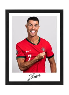 Buy Cristiano Ronaldo, Portugal, CR7, Euro 2024, Soccer Gift , Autographed Poster with Frame 30x40cm in UAE