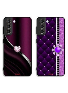 Buy Two Cases For Samsung Galaxy S21 FE 5G Protective Covers Diamond Glitter Hearts in Saudi Arabia