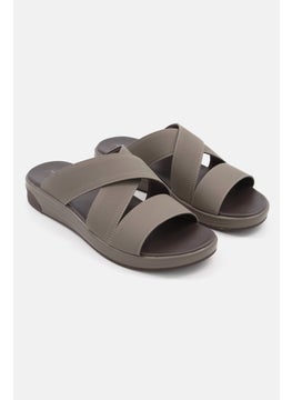 Buy Men Slip On Sandals, Khaki/Coffee in UAE