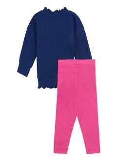 Buy Elle Toddler Heart Frill Crew Neck Sweater and Leggings Set in Saudi Arabia