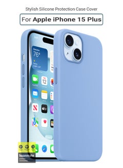 Buy Stylish Silicone Case Cover For Apple iPhone 15 Plus Light Blue in Saudi Arabia