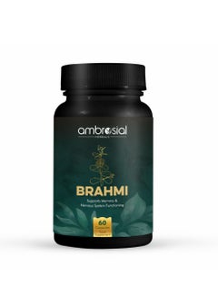 Buy Ambrosial Brahmi 500 mg per capsule | High Strength Bacopa Monnierie Brain Booster Nootropics |Brain supplement to Enhance Memory, Focus, Mental Stress & anxiety| 60 Vegan Capsules in UAE