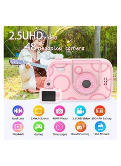 Buy Kids Camera Digital Camera, 96M Pixels, 8x Zoom, Delayable Shooting, 1080P HD Video Camera for Kids with 32GB SD Card/2.4 Inch IPS Screen, Kids Selfie Camera, Mini Camera for Teens, Kids in Saudi Arabia