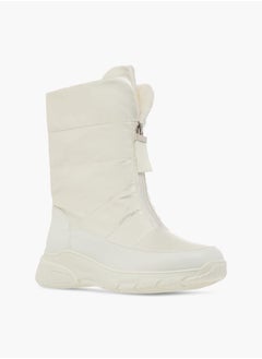 Buy Women's Textured High Shaft Boots with Zip Closure in Saudi Arabia