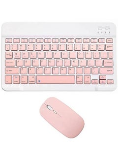 اشتري Rechargeable Bluetooth Keyboard and Mouse Combo Ultra-Slim Portable Compact Wireless Mouse Keyboard Set for Android Windows Tablet Cell Phone iPhone iPad Pro Air Mini في الامارات