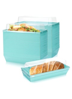 اشتري 100Pack Rectangular Disposable Paper Charcuterie Boxes Food Containers Bakery Boxes, Blue في الامارات