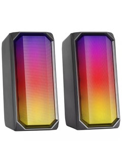 Buy OSK130 RGB Desktop Bluetooth Speakers - 2.0 Channel Stereo - USB Powered + 3.5mm Cable (6W) in Egypt