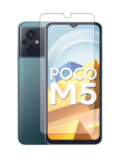 Buy Tempered Glass Screen Protector Clear Designed For Xiaomi Poco M5 Full Screen Coverage And Bubble Free in UAE