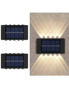 Buy 2 PCS LED Solar Wall Light,10 Lamp Beads Garden Solar Wall Lamp, Solar Wall Light Waterproof Up Down Luminous Wall Lamp Outdoor Yard Landscape Garden Decorativ Walkway Porch in Saudi Arabia