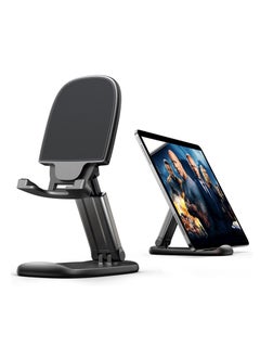 اشتري Desk Cell Phone Stand, Foldable Phone Stand, Metal Counterweight Base & Height Angle Adjustable Phone Stand, for 4.7"-11" Cell Phones and Tablets (Black) في الامارات