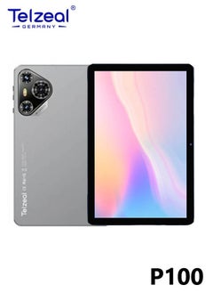 Buy Telzeal P100 10.1 Inch Android 13 Tablet with 5G WiFi and Dual SIM 8GB RAM 512GB ROM 8000 mAh High Capacity Battery Wireless Keyboard and Mouse Grey in UAE