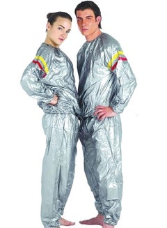 Buy PVC Body Slimming Sauna Suit For Unisex, Silver - Size XL in Egypt