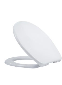 Buy ECVV Toilet Seat Cover Slow Close Modern Lid Toilet Covers White D-Shape Easy Clean & Fix Adjustable Hinges Seat Quick Release Loo - Installation Tool fixtures Included (White) in Saudi Arabia