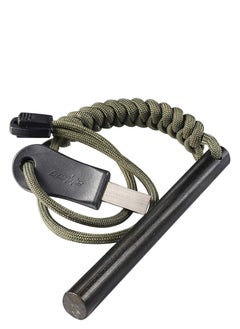 اشتري bayite 4 Inch Survival Ferrocerium Drilled Flint Fire Starter, Ferro Rod Kit with Paracord Landyard Handle and Striker, 4"(Long) x 3/8"(Diameter) في الامارات