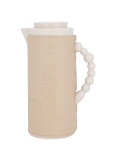 Buy Decorative Light Brown Leather Thermos 1 Liter in Saudi Arabia