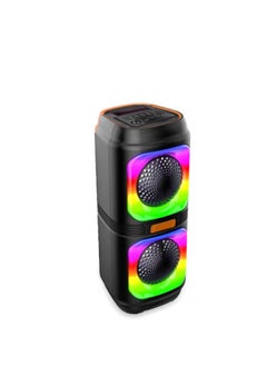 Buy subwoofer, portable wireless Bluetooth speaker, supports memory card / microphone input / USB input, with Type-C charging cable, rainbow lighting, pure surround sound in Egypt