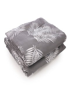 Buy Snooze winter quilt double face, 220*235 cm, Gray tropical design in Egypt