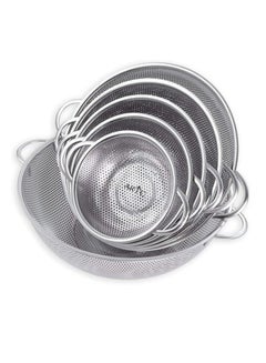 اشتري Vegetable Strainer Sifter Colander Sieve Stainless Steel Kitchen Sink Fine Mesh & Strong Handle Food Basket 6 Pcs set في الامارات