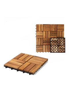 Buy Hometaste Wooden Floor Decking Tiles Timberlock Interlocking Wood Tiles Floor Tiles Balcony Flooring Tiles Home Floor Tiles Diy Tiles Garden Tiles (Pack_ (2 Pieces)) in UAE