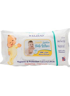 Buy Welziad Baby Wet Wipes Without Perfume, 100 Wipes in Saudi Arabia