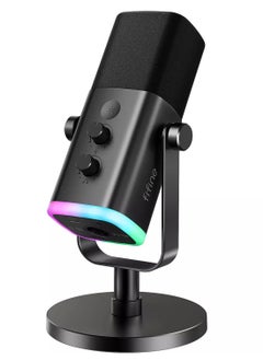 Buy AM8 USB/XLR Dynamic Microphone for Podcast Recording, PC Computer Gaming Streaming Mic with RGB Light, Mute Button, Headphones Jack, Desktop Stand, Vocal Mic for Singing YouTube- in Egypt