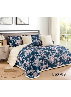 Buy Bedspread comforter set consisting of 4 pieces, polyester comforter, size 160 by 210 cm in Saudi Arabia