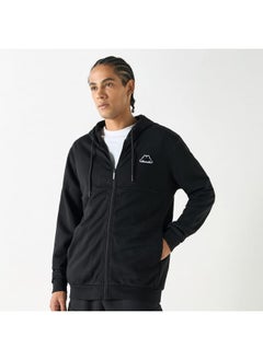 Buy Kappa Solid Zip Through Hoodie with Long Sleeves and Pockets in UAE