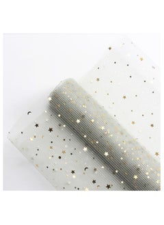 Buy 1 Roll Gift and Bouquet Wrapping Paper Star Moon Yarn Mesh 48x450cm in UAE