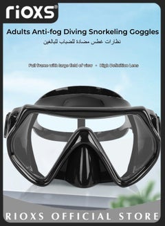Buy Adults Anti-fog Diving Snorkeling Goggles Two-window Scuba Diving Swim Goggles Swimming Tempered Glass Lens Flexible Silicone PC Swim Goggles for Men and Women in UAE