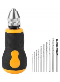 Buy Hand Drill Tool, Portable Tool Set, Small Hand Drill & 10 pcs Twist Drill Bits 0.8-3.0mm Precision Woodworking Hand Drill for Model Jewelry Rotary Tools in UAE