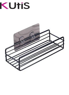 Buy 1-Piece Bathroom Shelf Shower Shampoo Soap Organizer Wall Mounts Storage Rack Black 27.5x11x5.5 Centimeter in UAE